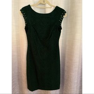 Dark green Zara mini dress with stud design on cap sleeves